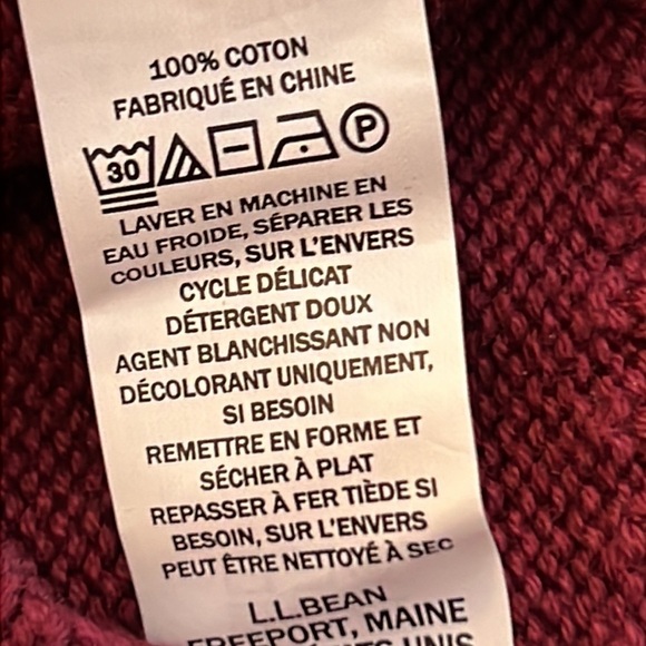 ⭐️ L.L. Bean Double L® Cotton Sweater, Quarter-Zip Size XL - Picture 3 of 5